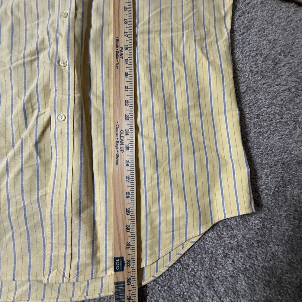 Ralph Lauren Yellow Blue Stripe Classic Fit Button Down Shirt Large - Picture 4 of 5